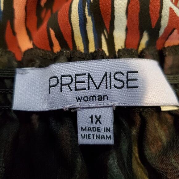 Premise 1x women's multicolor sheer blouse - Picture 9 of 11